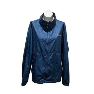 Columbia Omni-Tech Men's Rain Jacket Blue Full Zip Windbreaker Size XL